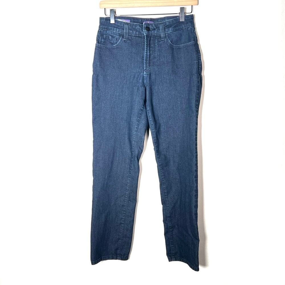NYDJ dark wash Sheri slim leg jeans size 6 petite 6P B108